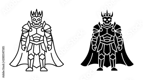 Obraz na płótnie Skeleton King Armor and Cape Icon