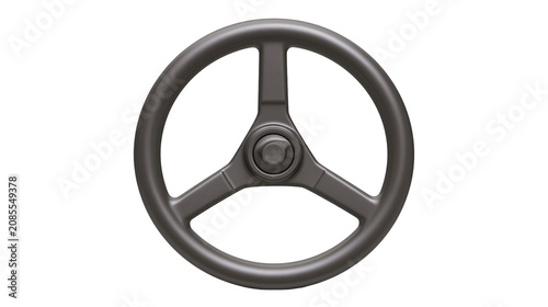 Canvastavla Dark gray three-spoke steering wheel with central hub