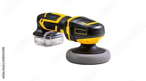 Photos Cordless orbital polisher with dust collector and grey polishing pad