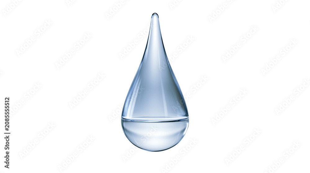 Fotografie Clear water drop with liquid inside, studio shot