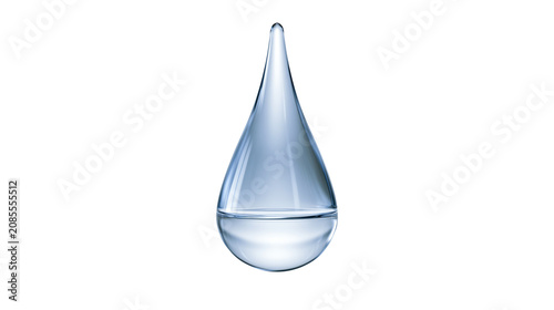 Bild auf Leinwand Clear water drop with liquid inside, studio shot