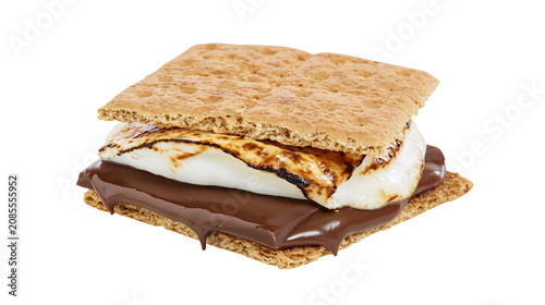 Foto Graham cracker s more with melted chocolate and toasted marshmallow