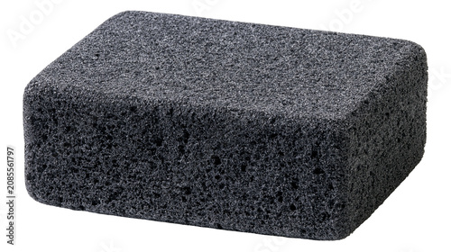Fotografie Dark gray porous rectangular pumice stone