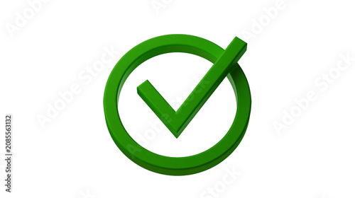 Green check mark symbol inside circle