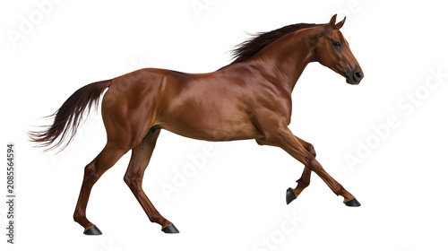 Φωτογραφία Brown horse galloping with mane flowing