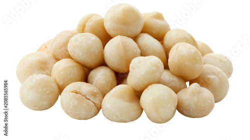 Quadro su tela Pile of shelled macadamia nuts