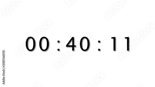 Foto Digital counter with black numbers indicating forty minutes and eleven seconds displayed