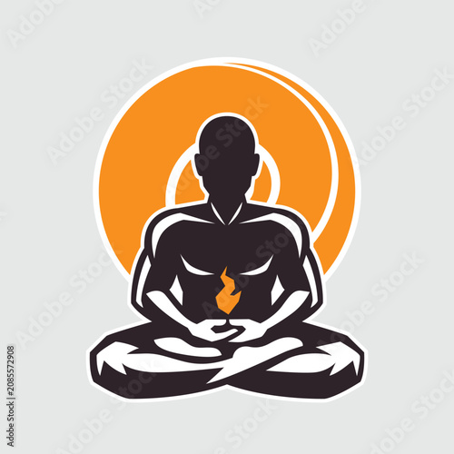 silhouette meditation pose