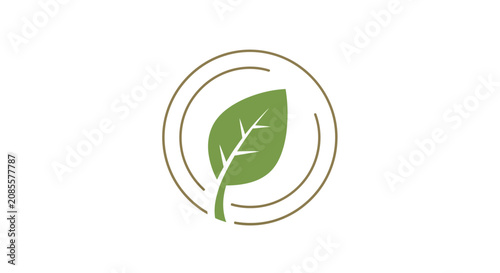Green leaf eco symbol logo.