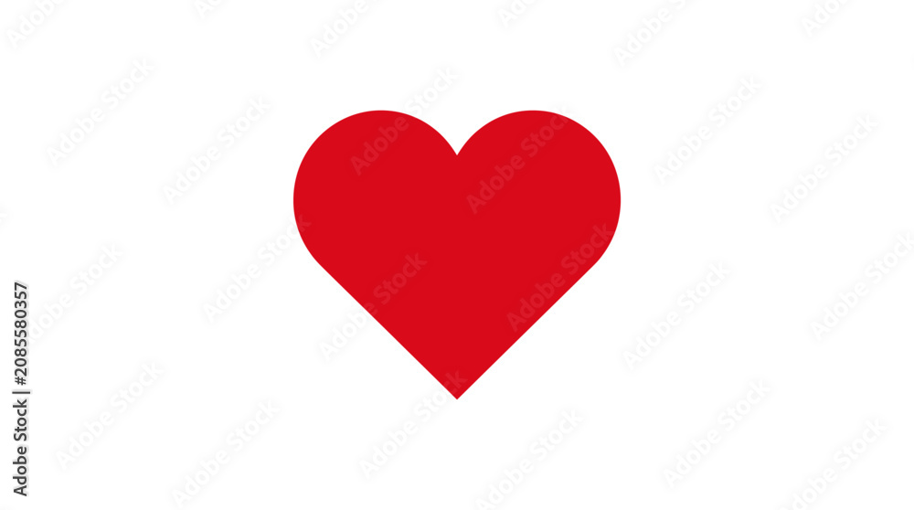 Obraz premium A simple red heart shape isolated on a clean white background