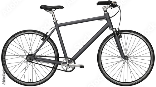 Konstfotografi Dark gray urban bicycle with thin tires and spokes