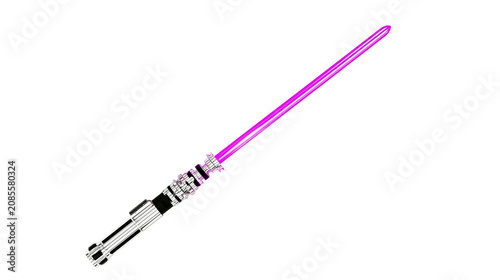 Canvastavla Purple lightsaber with silver and black hilt