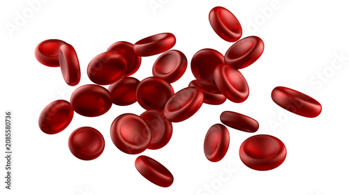 фотографія Red blood cells erythrocytes, detailed 3D render