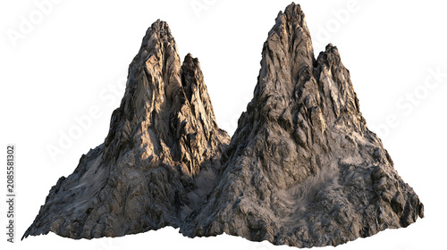 Obraz na plátně Jagged rocky mountain peaks with deep crevices and textured surfaces