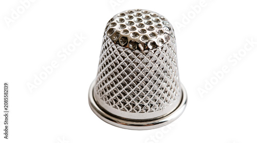 Photos Metal thimble with diamond pattern and dimpled top