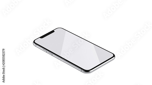 Bild auf Leinwand Modern smartphone with blank screen and silver frame