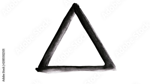 Thick black watercolor triangle shape