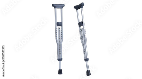 Tableau sur toile Pair of adjustable aluminum forearm crutches with black grips