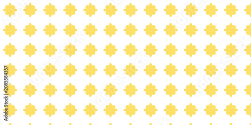 Seamless yellow floral geometric pattern, cute tile background, decorative vector texture