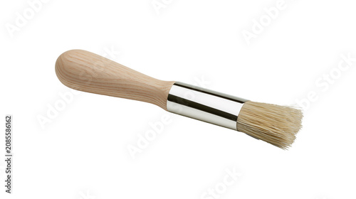 Photos Wooden handle stencil brush with metal ferrule and natural bristles