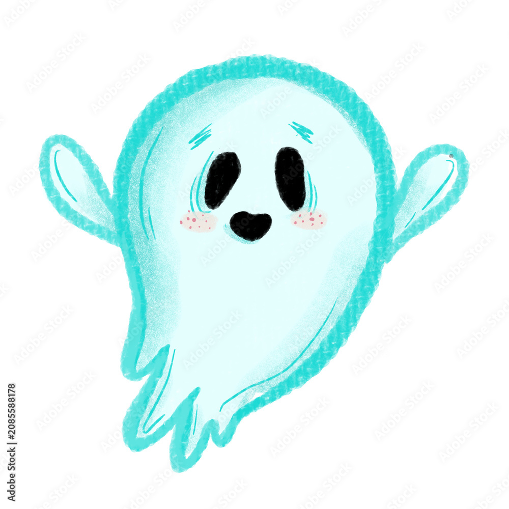 Naklejka premium funny cartoon halloween ghost