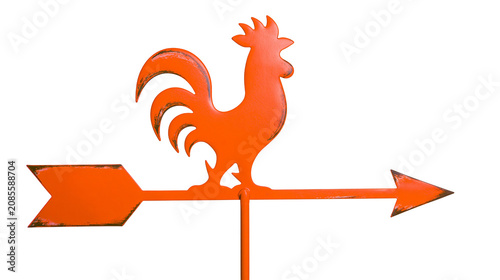 Bild auf Leinwand Orange rooster weathervane with directional arrow