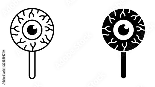 Quadro su tela Spooky Eyeball Lollipop Icons