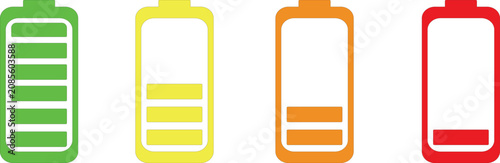 Foto Four batteries in varying charge levels during a bright studio session signifyin