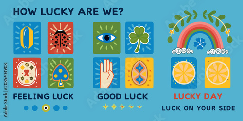 Obraz na płótnie lucky charms collection vector illustration good luck
