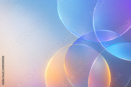 Pastel Translucent Circles with Glowing Gradient Light