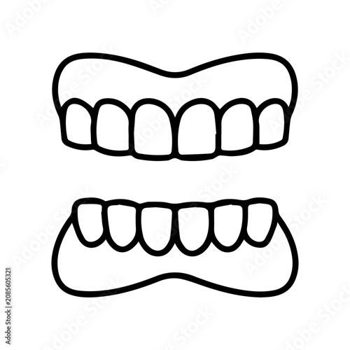 Dentures line icon