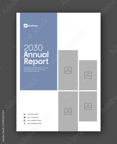 Brochure cover or annual report flyer design template for corporate business agency