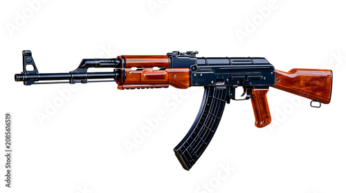 Cuadro en lienzo AK-47 assault rifle with wooden furniture and curved magazine