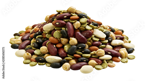 Foto Mixed dried beans and lentils pile