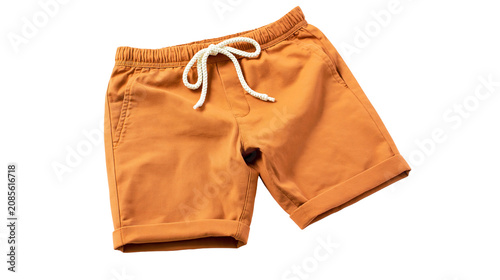 Принти на полотні Orange cuffed shorts with drawstring