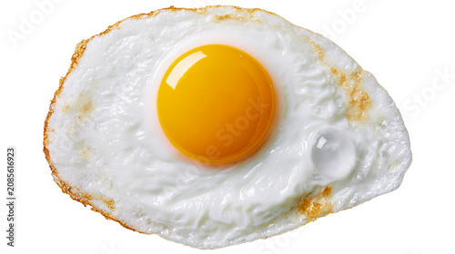 Canvastavla Fried egg with bright yellow yolk and crispy white edges
