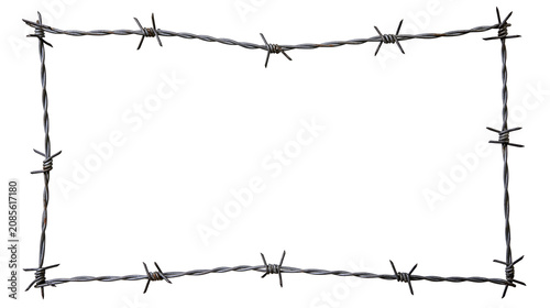 Принти на полотні Barbed wire frame with sharp points