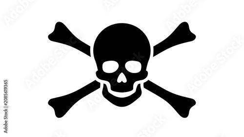 Black skull and crossbones symbol