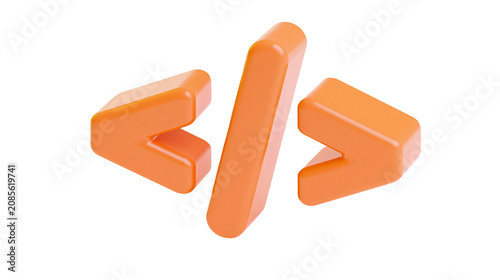 Orange angle brackets coding symbols