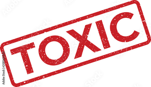 Tableau sur toile Red grunge rubber stamp mark displaying the word TOXIC indicating danger harmful