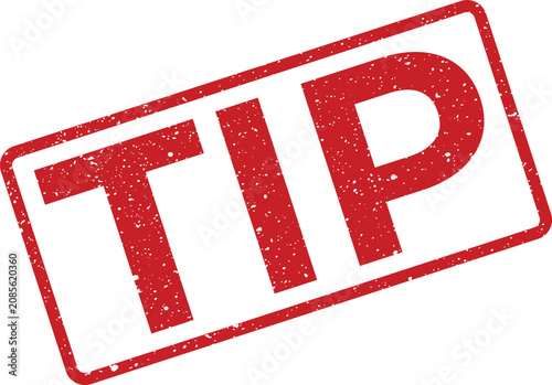 Bilde på lerret Red grunge rubber stamp mark with the word TIP signifying helpful advice valuabl