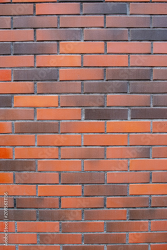 Принти на полотні Modern smooth red and brown clinker brick wall vertical texture