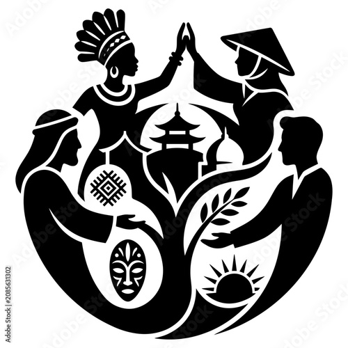 global unity and cultural diversity depicted by diverse people symbolizing international community peace and human connection.