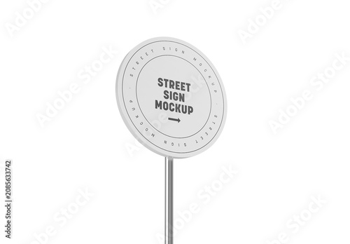 Round Street Road Sign Mockup