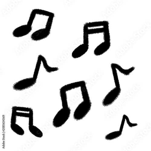 Bild auf Leinwand A hand drawn illustration of a musical notation background using crayons in a flat design style