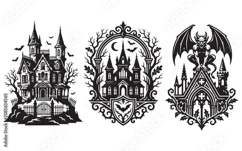 Halloween Gothic Illustration Set