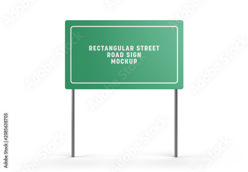 Rectangular Street Road Sign Mockup