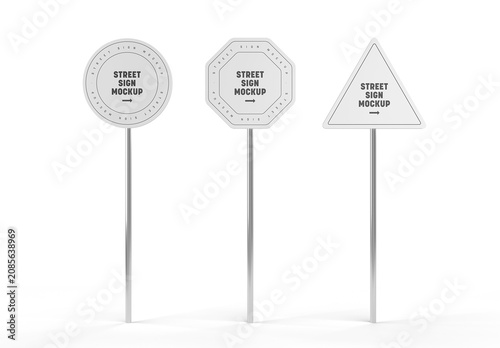 Street Road Sign Mockup