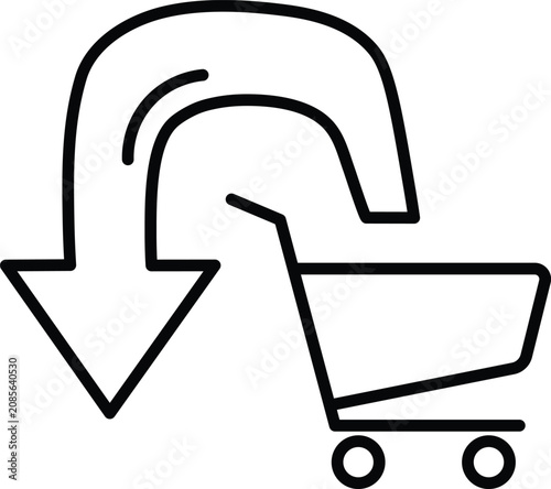 Photography Shopping cart discount arrow shoppingcart blackandwhite lineart vectoricon