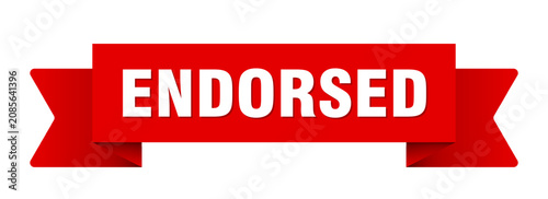 Obraz na płótnie endorsed ribbon isolated on transparent background